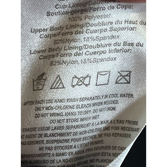 Fit 4 U Swim Women 10 Black 1 Piece Tiered Neutral Beach Travel Minimalist Retro - Picture 12 of 13